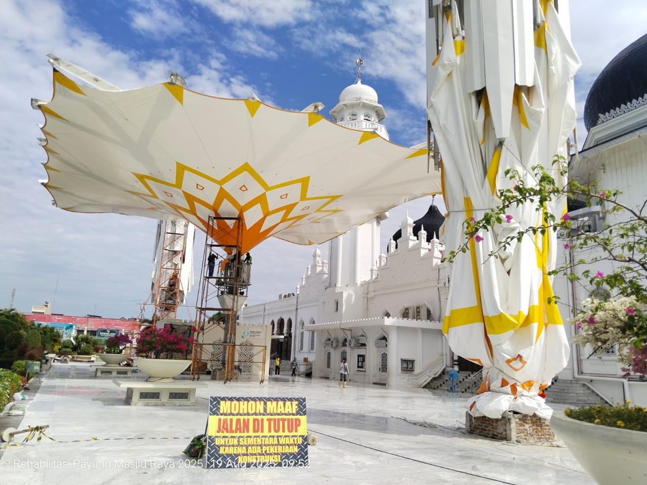Lanjutan Rehabilitasi Payung Masjid Raya Baiturrahman Banda Aceh